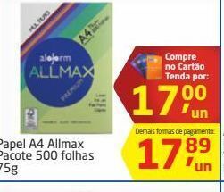 Tenda Atacado Papel a4 allmax pacote 500 folhas 75g oferta