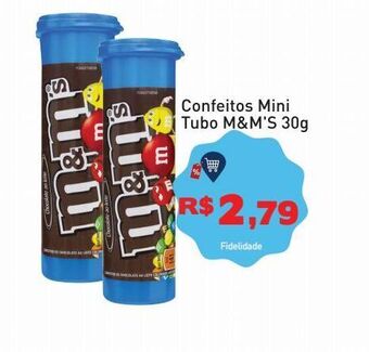 Confeitos mini tubo m&m's 30g