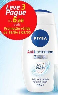 Drogal Sabonete líquido antibacteriano nivea 250ml oferta