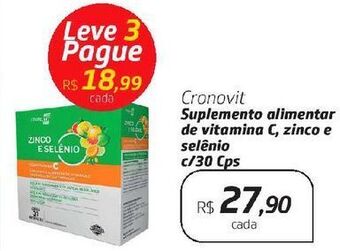 Drogal Cronovit suplemento alimentar de vitamina c, zinco e selênio c/30 cps oferta