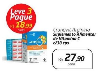 Drogal Cronovit arginina suplemento alimentar de vitamina c c/30 cps oferta