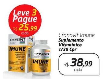 Drogal Cronovit imune suplemento vitamínico c/30 cpr oferta