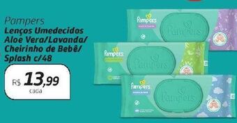 Drogal Pampers lenços umedecidos aloe vera/lavanda/ cheirinho de bebê/ splash c/48 oferta