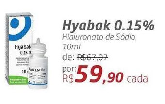 Drogal Hyabak 0.15% hialuronato de sódio 10ml oferta