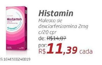 Drogal Histamin maleato de dexclorfeniramina 2mg c/20 cpr oferta