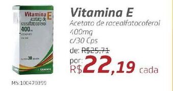 Drogal Vitamina e acetato de racealfatocoferol 400mg c/30 cps oferta
