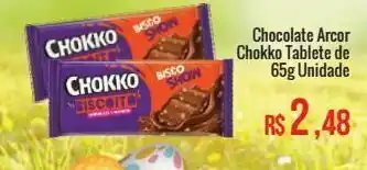 Mart Minas Chocolate arcor chokko tablete de 65g unidade oferta