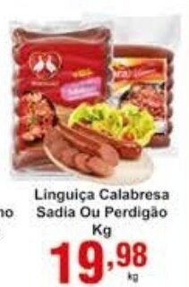Rossi Supermercado Linguica Calabresa Sadia ou Perdigao 1kg oferta