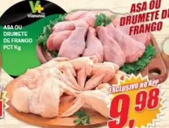 Vianense Supermercados Asa ou Drumette de Frango pct 1kg oferta