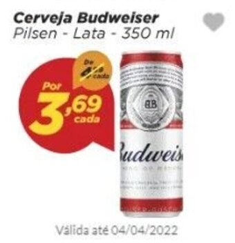 Dia Cerveja Budweiser 350ml oferta