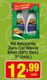 Rossi Supermercado Kit Adocante Zero Cal Stevia 80ml oferta