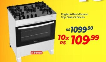 Atakarejo Fogao Atlas Monaco Top Glass 5 Bocas oferta