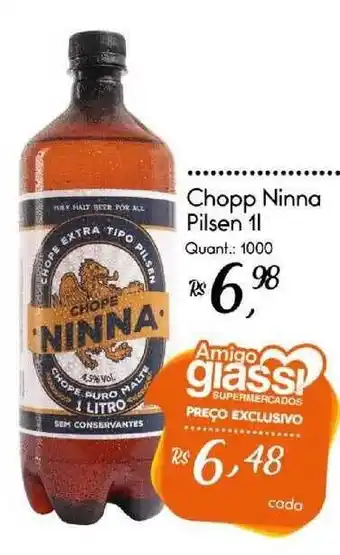 Giassi Supermercados Chopp Ninna Pilsen 1L oferta
