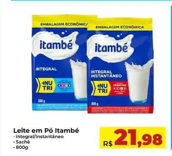 Rebouças Supermercados Leite Em Pó Itambé Integral Instantâneo Sachê 800g oferta