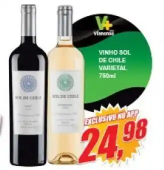 Vianense Supermercados Vinho Sol de Chile Varietal 750ml oferta