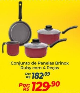 Atakarejo Conjunto de Panelas Brinox Ruby com 4 pecas oferta