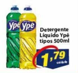Vencedor Atacadista Detergente Liquido Ype tipos 500ml oferta
