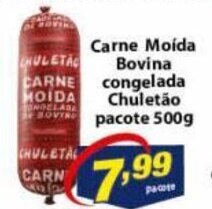 Vencedor Atacadista Carne Moida Bovina Congelada Chuletao pacote 500g oferta