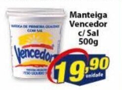 Vencedor Atacadista Manteiga Vencedor c/ Sal 500g oferta