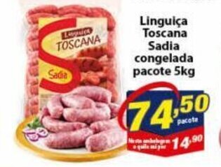 Vencedor Atacadista Linguica Toscana Sadia Congelada pacote 5kg oferta