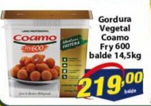 Vencedor Atacadista Gordura Vegetal Coamo Fry 600 balde 14.5kg oferta