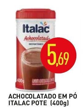 Calvo Atacadista Achocolatado em po Italac pote 400g oferta