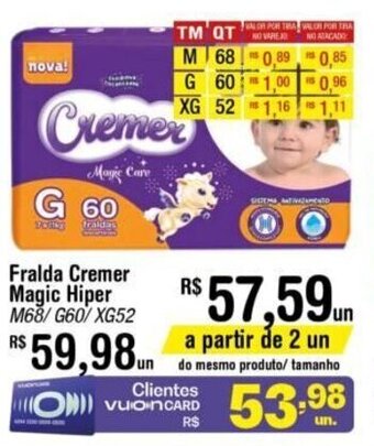 Fort Atacadista Fralda Cremer Magic Hiper oferta