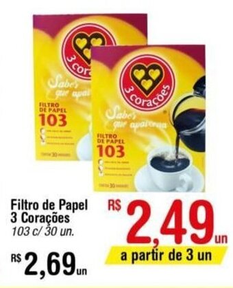 Fort Atacadista Filtro de Papel 3 Coracoes oferta