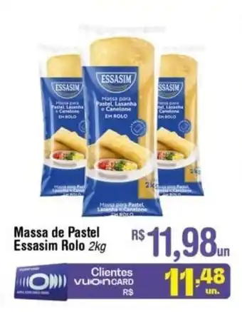 Fort Atacadista Massa de Pastel Essasim Rolo 2kg oferta