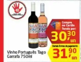 Tenda Atacado Vinho português tago garrafa 750 ml oferta