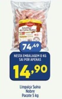 Arena Atacado Linguica Suina Nobre pacote 1kg oferta