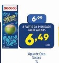 Arena Atacado Agua de Coco Sococo 1L oferta