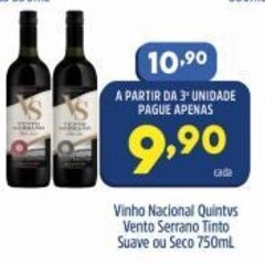Arena Atacado Vinho Nacional Quintvs Vento Serrano Tinto Suave ou Seco 750ml oferta