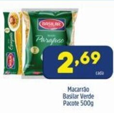 Arena Atacado Macarrao Basilar Verde pacote 500g oferta
