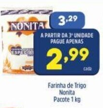 Arena Atacado Farinha de Trigo Nonita pacote 1kg oferta