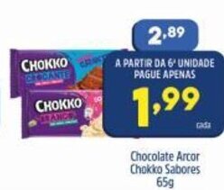 Arena Atacado Chocolate Arcor Chokito Sabores 65g oferta