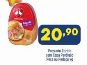Arena Atacado Presunto Cozido sem capa Perdigao peca ou pedaco 1kg oferta