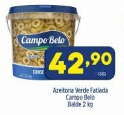 Azeitona Verde Fatiada Campo Belo Balde 2kg