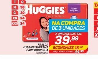 GBarbosa Fraldas huggies supreme care roupinha oferta
