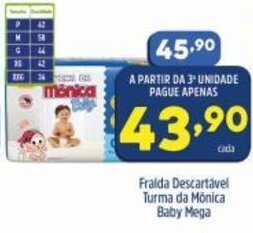 Fralda descartavel Turma da Monica Baby Mega