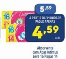 Absorvente com Abas Intimus Leve 16 Pague 14