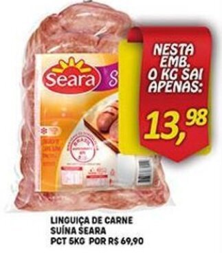 Bom Dia Linguica de Carne Suina Seara 1kg oferta