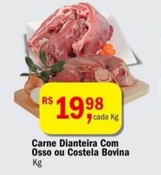 Ultrabox Carne Dianteira com Osso ou Costela Bovino 1kg oferta
