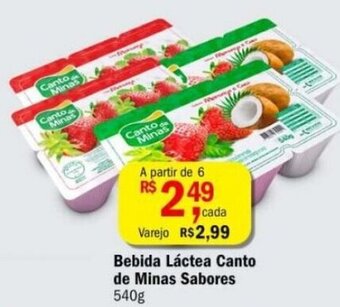 Ultrabox Bebida lactea Canto de Minas sabores 540g oferta