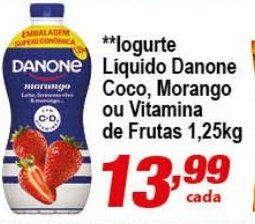 Ricoy Supermercados Iogurte Liquido Danone Coco, Morango ou Vitamina de Frutas 1.25kg oferta