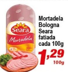 Ricoy Supermercados Mortadela Bologna Seara Fatiada cada 100g oferta