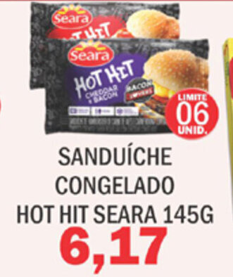 Supermercados Mendonça Sanduiche congelado Hot Hit Seara 145g oferta