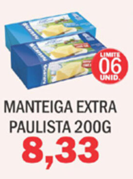 Supermercados Mendonça Manteiga Extra Paulista 200g oferta