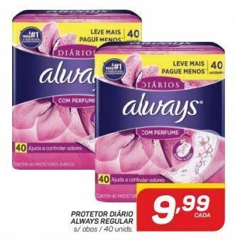 GBarbosa Protetor diário always regular oferta
