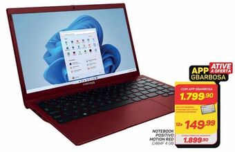 GBarbosa Notebook positivo motion red oferta